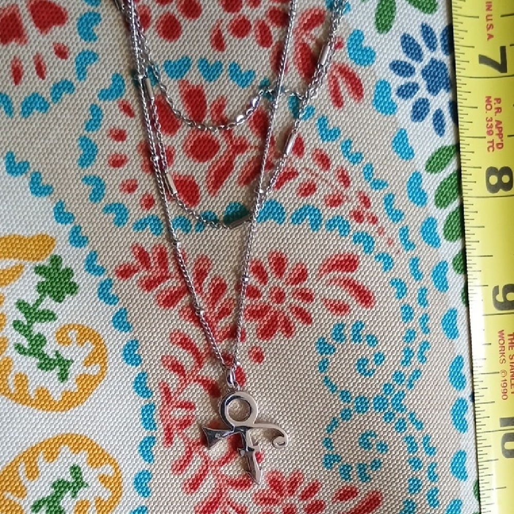 Prince Silver-tone Love Symbol Pendant Necklace